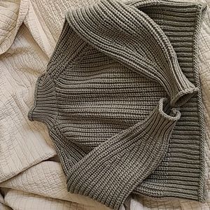 H&M Teal Gray Chunky Knit Sweater